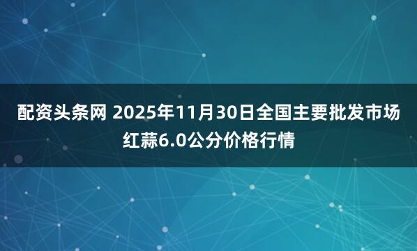 配资头条网 2025年11月30日全国主要批发市场红蒜6.0公分价格行情