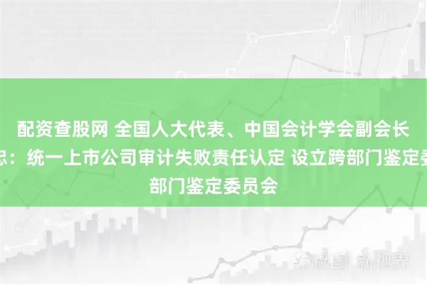 配资查股网 全国人大代表、中国会计学会副会长黄世忠：统一上市公司审计失败责任认定 设立跨部门鉴定委员会